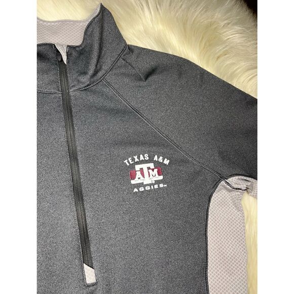 Under Armour semi fitted cold gear Texas A&M grey 3/4 zip pullover sz Medium - Picture 2 of 6